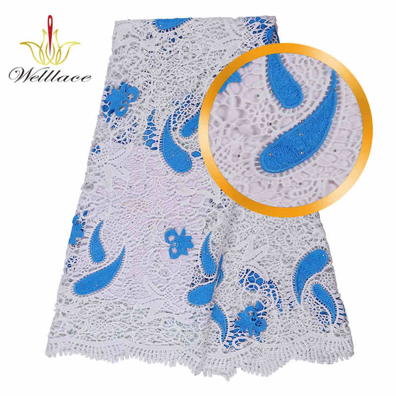 Milk-Silk Water-Soluble Guipure Rhinestone Lace Fabric BZ2001 - Image 2