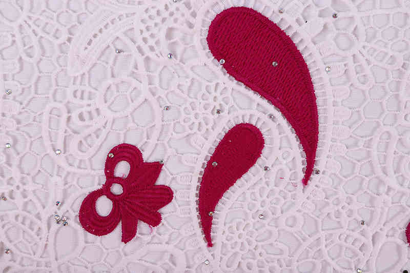 Milk-Silk Water-Soluble Guipure Rhinestone Lace Fabric BZ2001 - Image 8