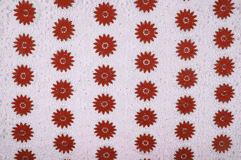 African Pattern Milk-Silk Guipure Lace Fabric with Hot-Fix Stones BZ2011 - Image 8