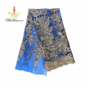 Pure Gold Metallic Guipure-Style Embroidered Mesh Fabric DG1005