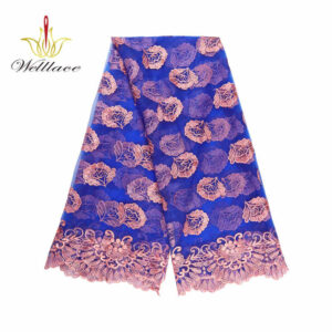 Contrast-Color Polyester Embroidered Mesh Fabric DM1030