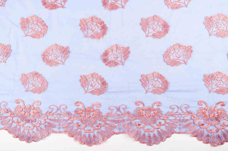 Contrast-Color Polyester Embroidered Mesh Fabric DM1030 - Image 4