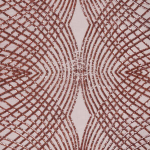 Rose Gold Geometric Sequin Embroidered Mesh Fabric DMN1028S
