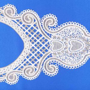 Luxury Gold Embroidery Neckline Motif for Dresses and Garment Decoration ETN10044