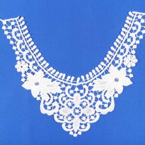 White Embroidered Neckline Patch for Dress Edges and Garment Decoration ETN10046