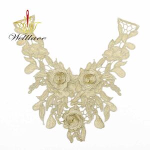 Colorful Embroidered Neckline Applique for Women’s Fashion Garments ETN1011