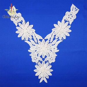 Dyeable White 3D Flower Neckline Collar Applique for Garment Decoration ETN1012
