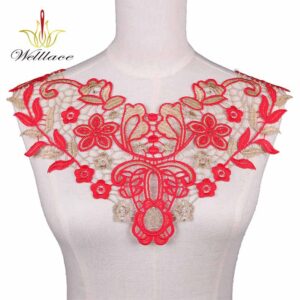 Statement Embroidered Neckline Applique for Abaya Kaftan and Boubou Styles ETN10213