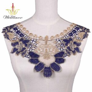 Rich Color Embroidery Neckline Applique for African Dress and Apparel Trims ETN10217