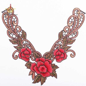 Elegant Multicolor Embroidered Neckline Motif for Garment Decoration ETN3004