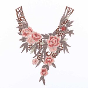 Elegant Multicolor Embroidered Neckline Patch for Women’s Dress ETN3007