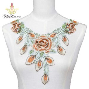 Classic Multicolor Embroidered Neckline Applique for Modest Fashion ETN3009