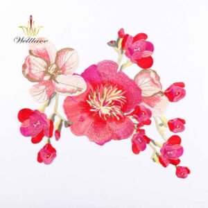 Pink Blossom Water-Soluble Embroidered Patch for Dress Decoration ETPM2004