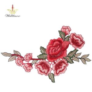Red Rose Water-Soluble Embroidered Patch for Women’s Fashion Decoration ETPM2010