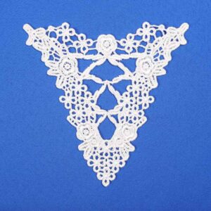 White Water-Soluble Lace Corner Patch for Women’s Denim and Apparel Decoration ETPS10018