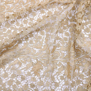 Gold-Fleck Embroidered Guipure Lace Fabric for Fashion Dresses GT006