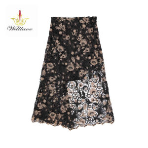 Dark-Ground Multicolor Floral Guipure Lace for Fashion Apparel SC10002