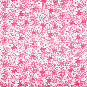 Vivid Pink Floral Water-Soluble Guipure Lace Fabric SC10007