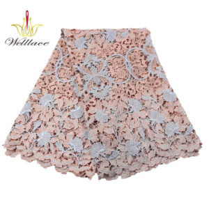 Light Two-Tone Floral Guipure Lace Fabric for Apparel Panels SC10011