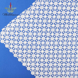White Matte Daisy Floral Water-Soluble Guipure Lace Fabric SNW2002