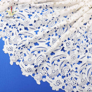 Large Floral Matte Polyester Guipure Lace Fabric SNW2003