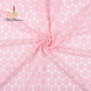 Pink Dyed Matte Polyester Guipure Lace Fabric SP10002