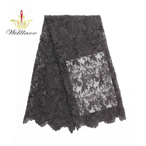 Glossy Polyester Dyed Water-Soluble Guipure Lace Fabric SP10004