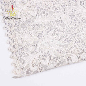 Glossy White Paisley Floral Guipure Lace Fabric SW1003