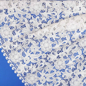 White Daisy Openwork Guipure Lace Fabric SW1018