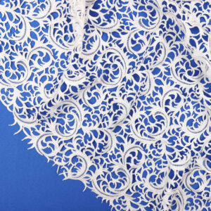 White Swirl Floral Guipure Lace Fabric SW1021
