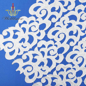 White Geometric Scroll Guipure Lace Fabric SW1023