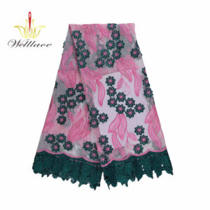 3D Raised-Edge Floral Embroidered Mesh Fabric TB1012