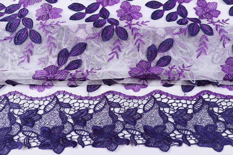 Yellow-Green Dimensional Floral Tulle Lace Fabric TB1098 - Image 5