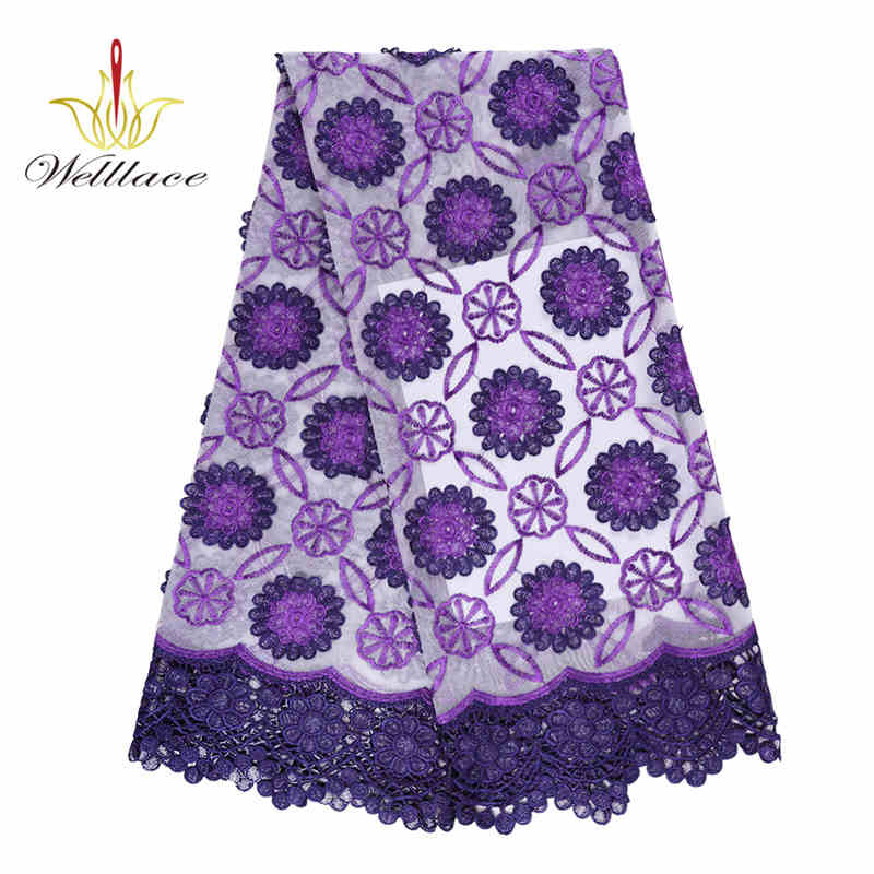 Circular Floral 3D Embroidered Mesh Lace Fabric TB1118 - Image 2