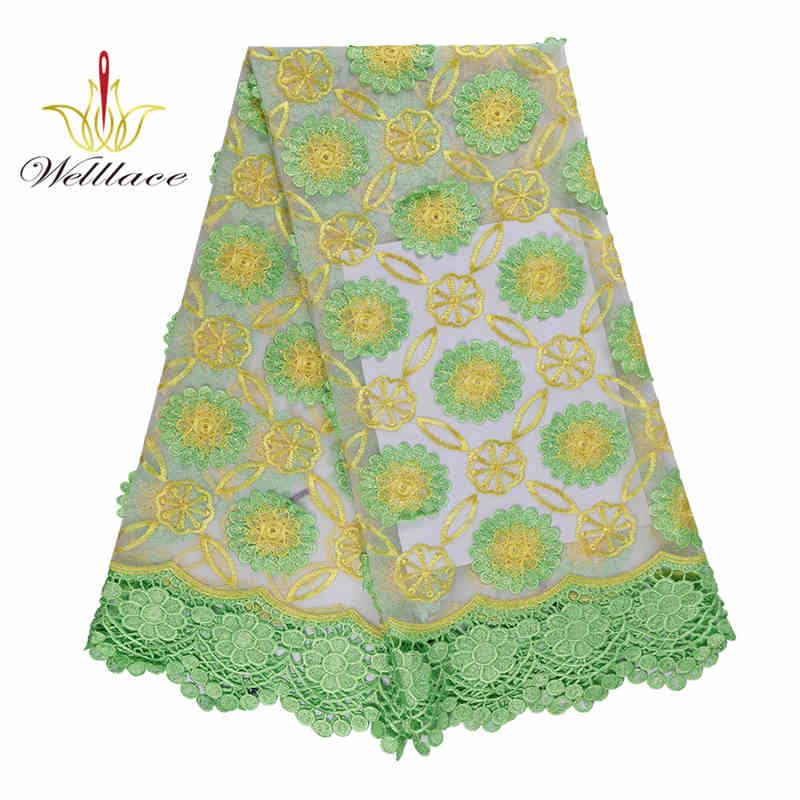 Circular Floral 3D Embroidered Mesh Lace Fabric TB1118 - Image 3