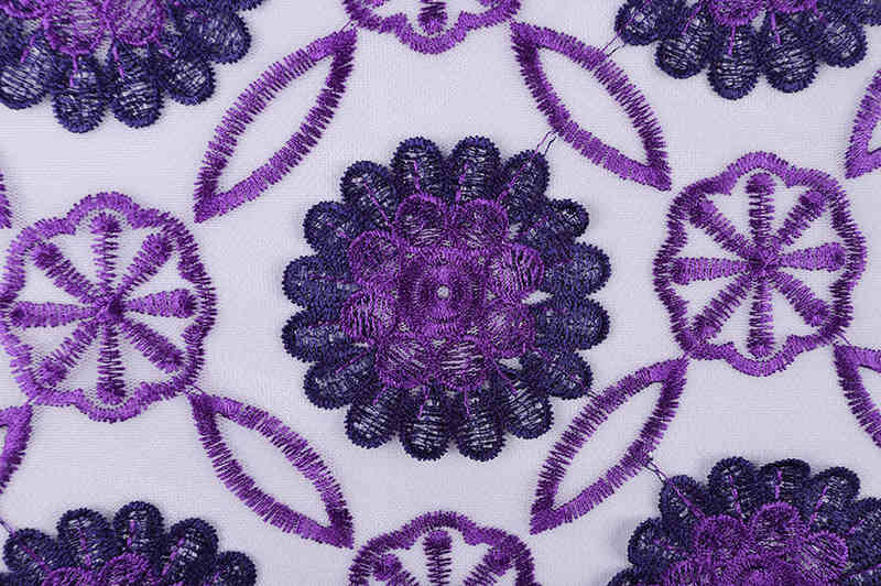 Circular Floral 3D Embroidered Mesh Lace Fabric TB1118 - Image 5