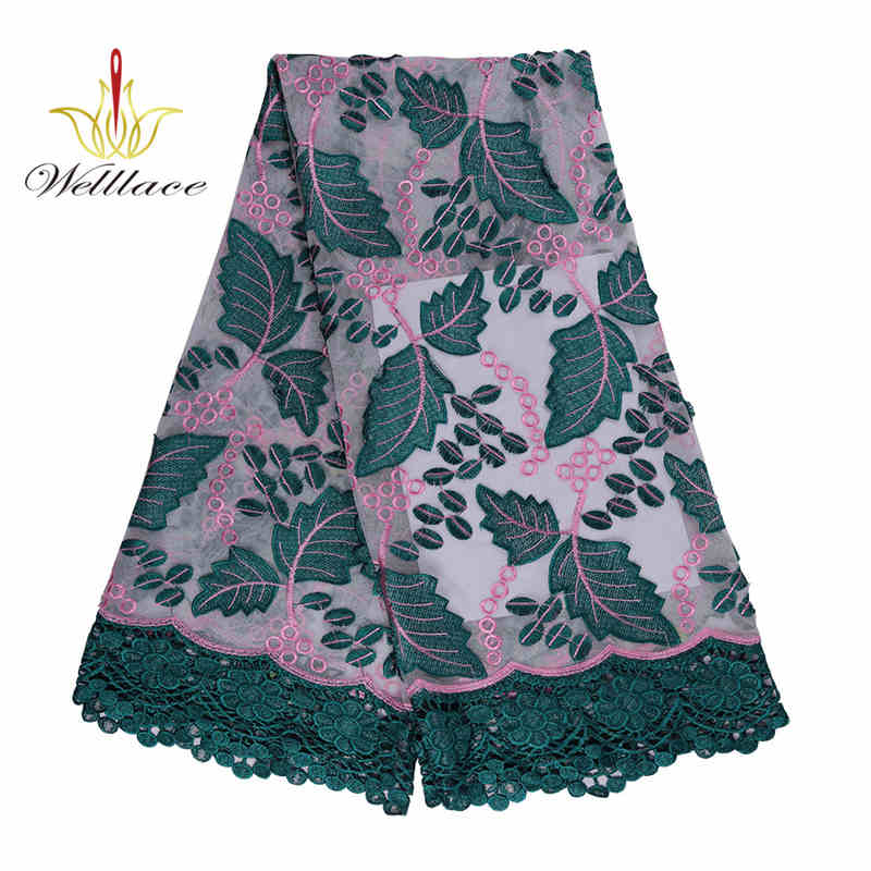 Dark Purple Floral Mesh Lace Fabric with Dimensional Embroidery TB1127 - Image 3