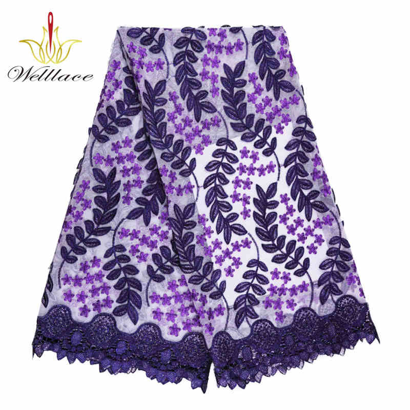 Green Leaf Embroidered Tulle Lace Fabric for African Fashion TB1163 - Image 2