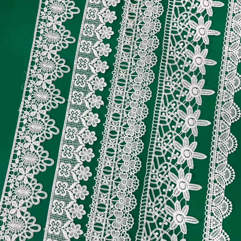 Cotton Embroidered Lace Trim Reference for Apparel Decoration TR02-16
