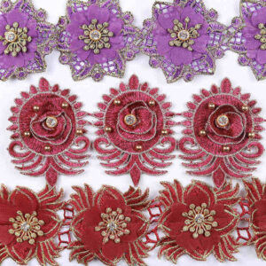 Embellished Water-Soluble Embroidered Lace Trim Collection TRG02