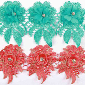 Embellished Water-Soluble Embroidered Lace Trim Collection TRG04