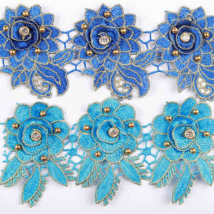 Embellished Water-Soluble Embroidered Lace Trim Collection TRG05