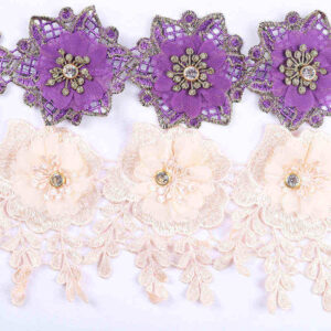 Embellished Water-Soluble Embroidered Lace Trim Collection TRG06