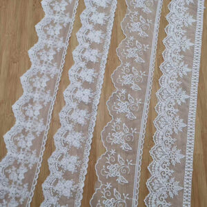 Assorted Cotton Embroidered Mesh Lace Trim Collection TRLM-0