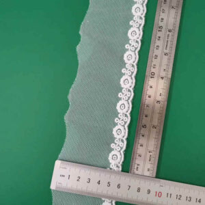 Mesh-Based Cotton Embroidery Trim for Apparel Edging TRLM-11