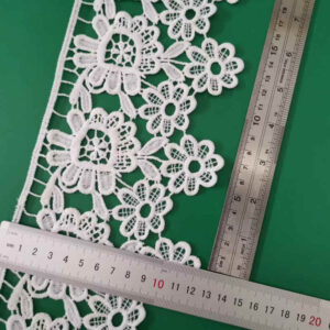 White Floral Edge Water-Soluble Lace Trim TRLM-1108