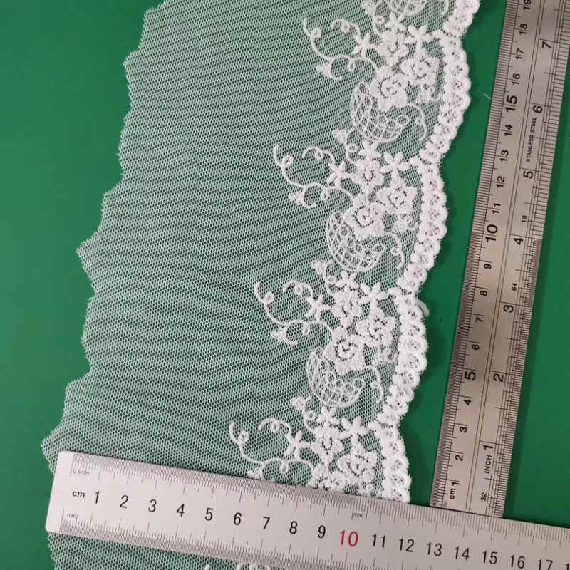 Mesh-Based Cotton Embroidery Trim for Apparel Edging TRLM-15
