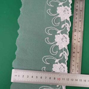Mesh-Based Cotton Embroidery Trim for Apparel Edging TRLM-19
