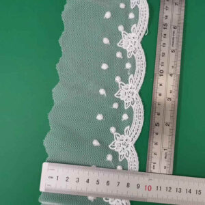 White Cotton Thread Lace Trim for Scalloped Border Garment Decoration TRLM-2