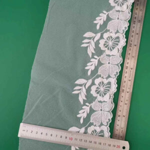 Mesh-Based Cotton Embroidery Trim for Apparel Edging TRLM-23